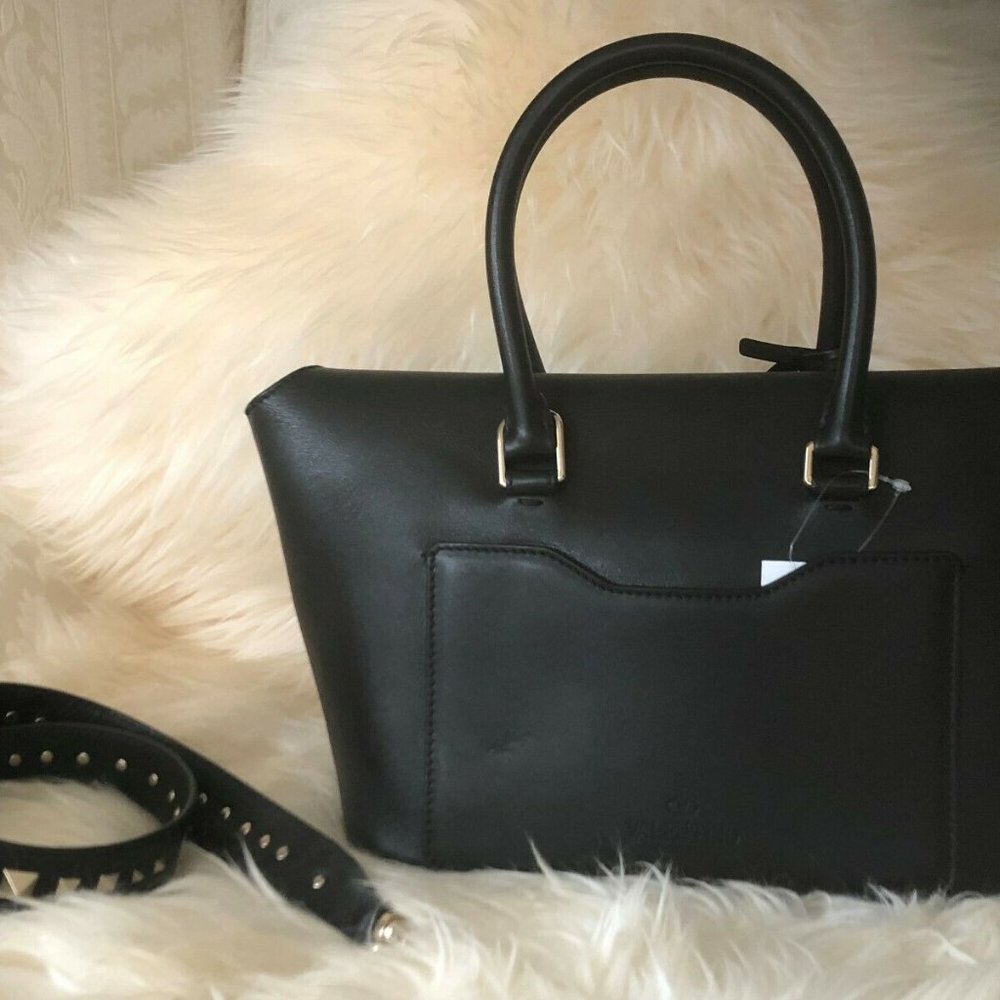 $2745 Valentino Demilune Flap Satchel Leather Smal - Picture 12 of 12